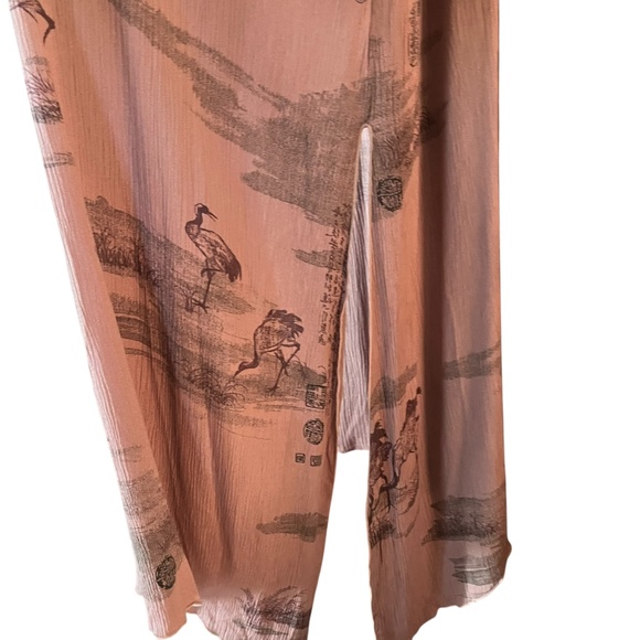 NWT Endless Knot Art Purple Asian Print Rayon Long Line Duster Cardigan Size M - Picture 6 of 11